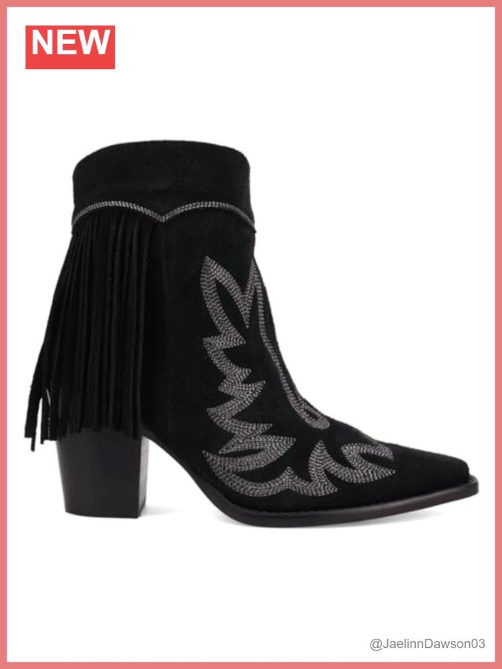Dingo Women's Fringe Snip Toe Zippered Casual Booties Suede Leather Boots